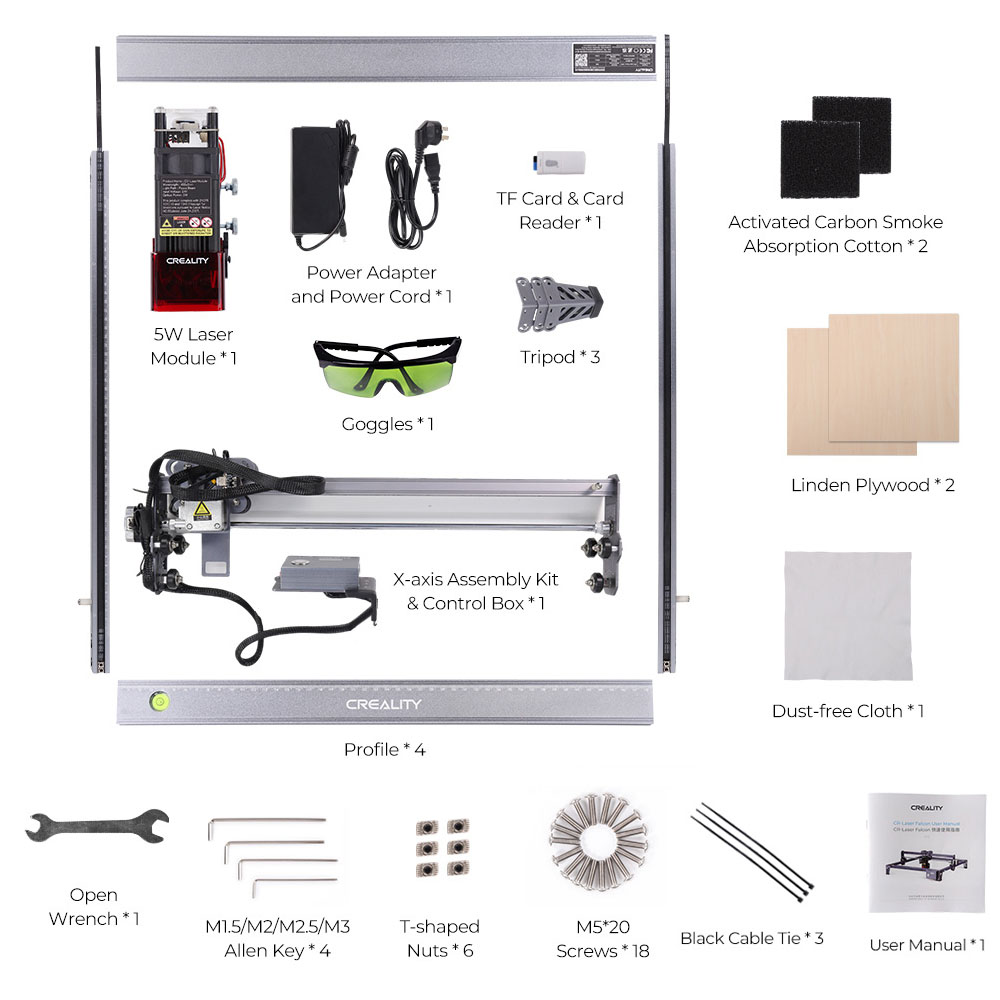 Creality CV-30 SE CR-Laser Falcon Engraver; 5W Laser Output Power;  Engraving Area 400x415mm - Micro Center