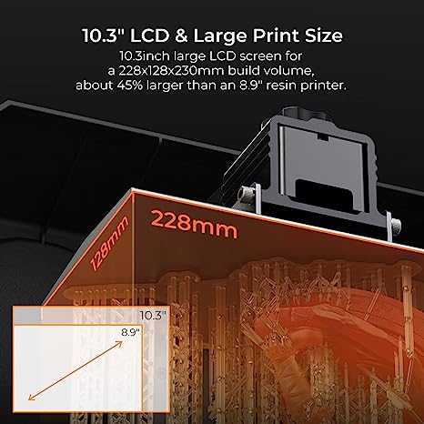 Creality Resin 3D Printer Halot-Mage, 8K Resolution 10.3 Monochrome LCD UV  Photocuring Resin Printer with High-Precision Integral Light Fast Print