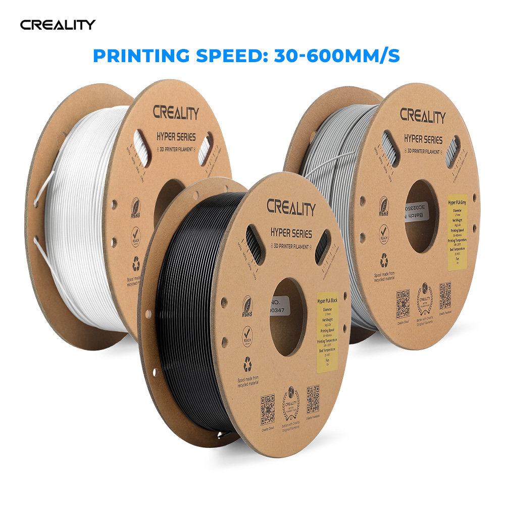 Official Creality PLA Filament 1.75mm, Hyper PLA High Speed 30-600mm/s 3D  Printer Filament PLA, 1KG(2.2lbs) Spool White PLA, Dimensional Accuracy