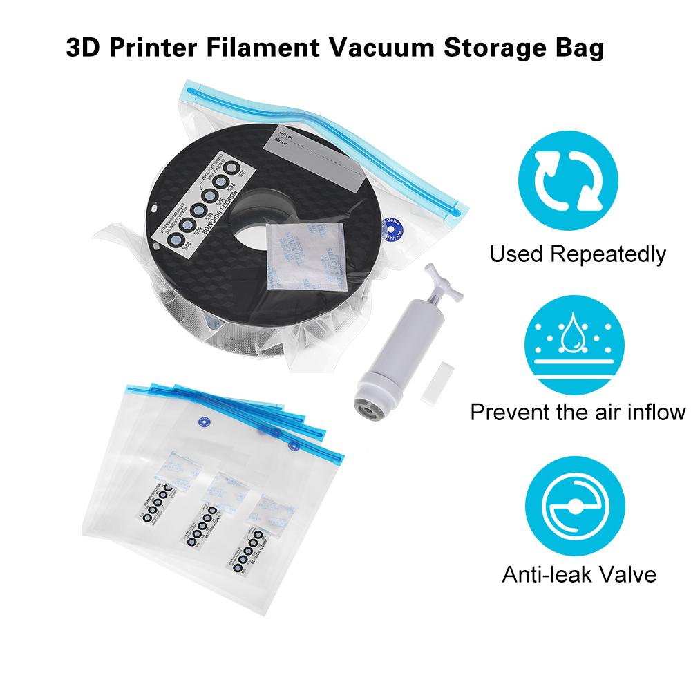 25 Humidity Indicator Cards and 5 Sealing Clip ， Vacuum Sealed Bags Vacuum Compression Storage Bags Antinsky 3D Printer Filament Storage Bag with 1 Electric Pump,15 Bags Prevent and Monitor Moisture 