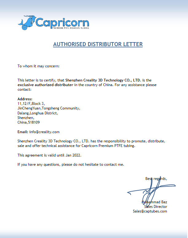 Creality Capricorn PTFE Tubing - COEX 3D