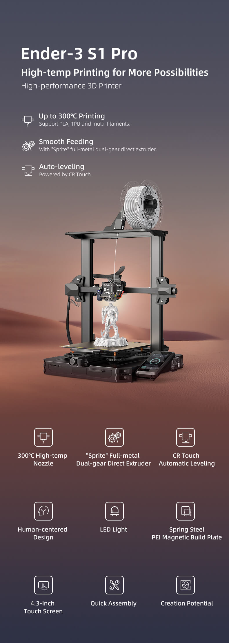 creality ender 3 s1 pro impresora 3d, CR Touch autonivelante impresora 3d