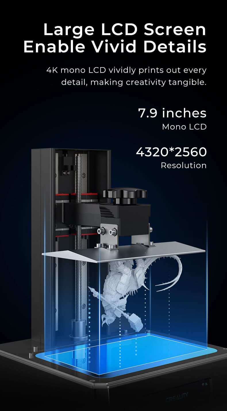 creality halot one plus, 7.9inches 4k resin 3d printer