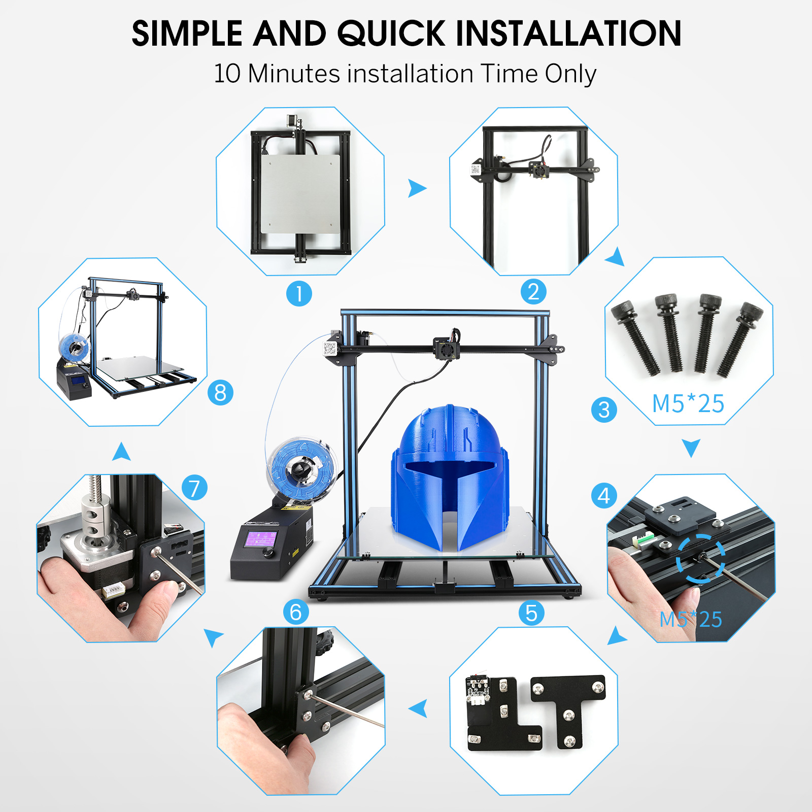 offcial creality cr 10s5 3d printer with cr touch abl