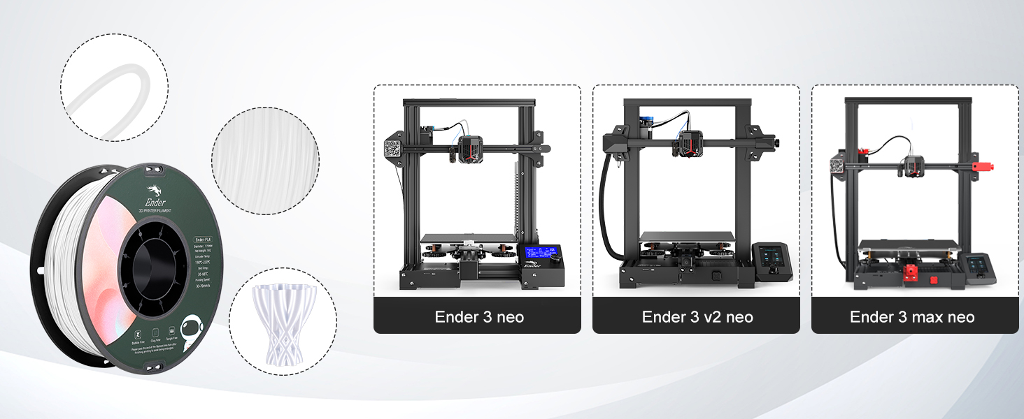 creality ender 3 v2 neo 3d printer with 2kg pla filament