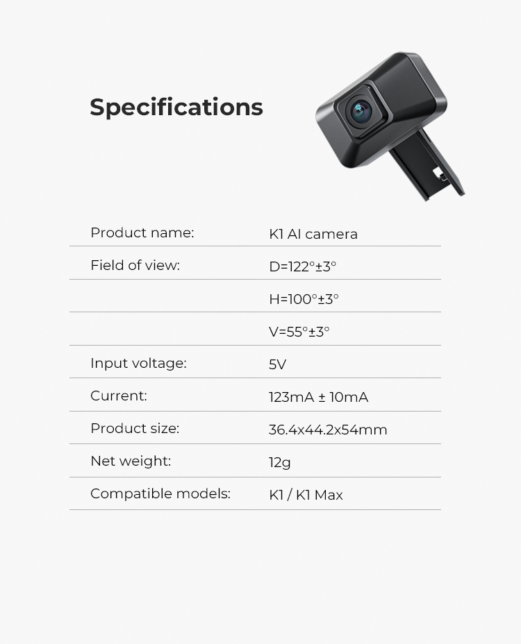 hd AI Camera for k1 series 3d printer