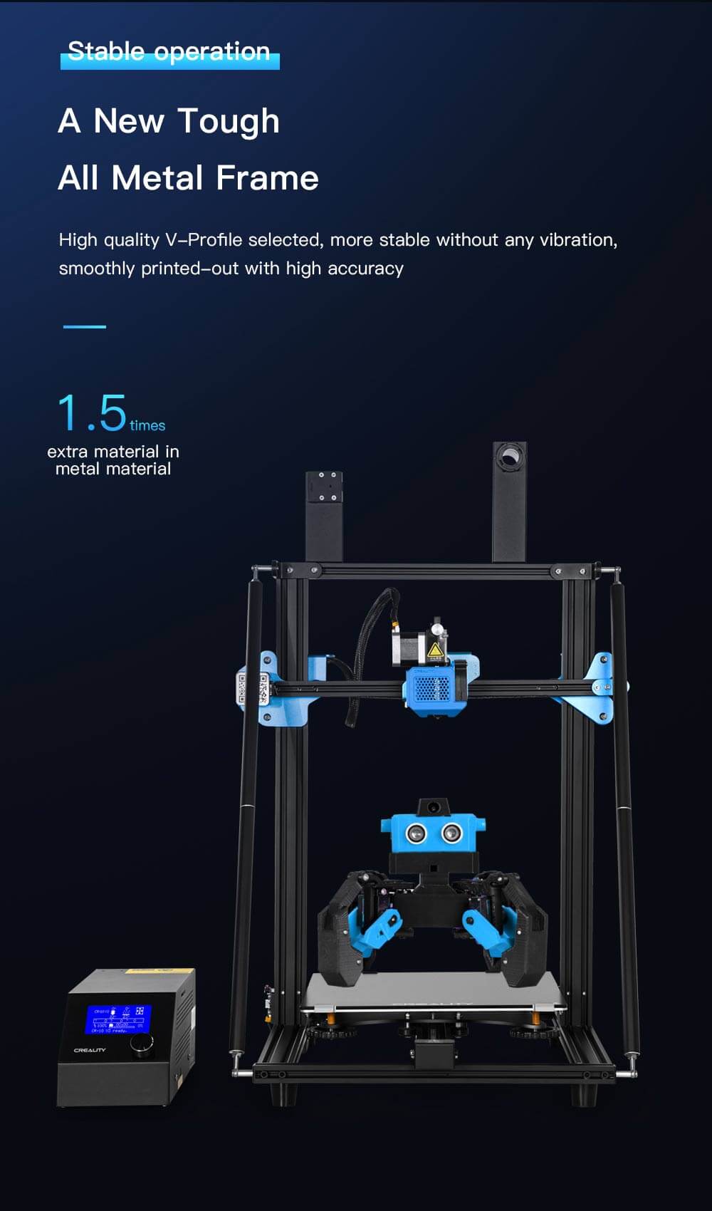 Comgrow Aluminium-Extrusions-Zierleiste für CR-10 10S Ender 3 3D-Drucker blau 